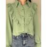 Groene ruffle blouse