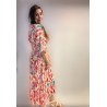 Lange zomer jurk panter print roze