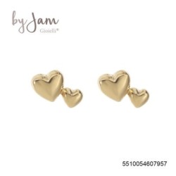 Oorknopjes double hearts goud