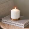 RM Monogram Pillar Candle wit 9,5x10