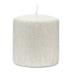 RM Monogram Pillar Candle wit 9,5x10