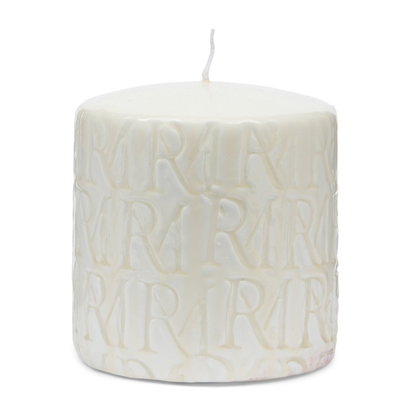 RM Monogram Pillar Candle wit 9,5x10