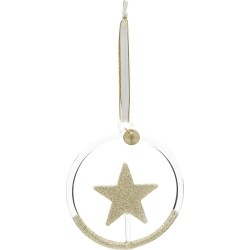 Golden Star Circle Ornament