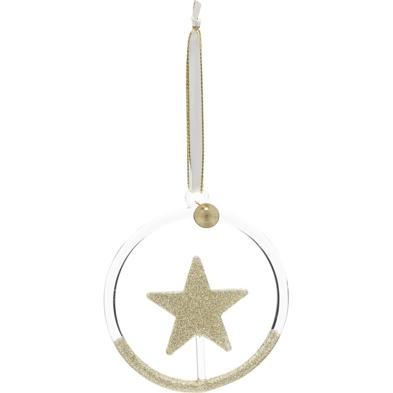 Golden Star Circle Ornament