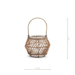 Waxinelichthouder Rustic Rattan Diagonal